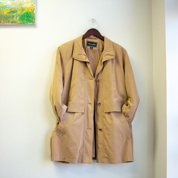 Gallery Vintage Tan Top Stitch Windbreaker Size Small - Picture 6 of 8